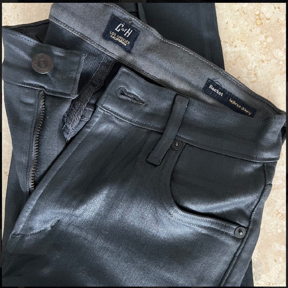 Citizens of Humanity ROCKET leatherette coated  high waisted skinny jeans